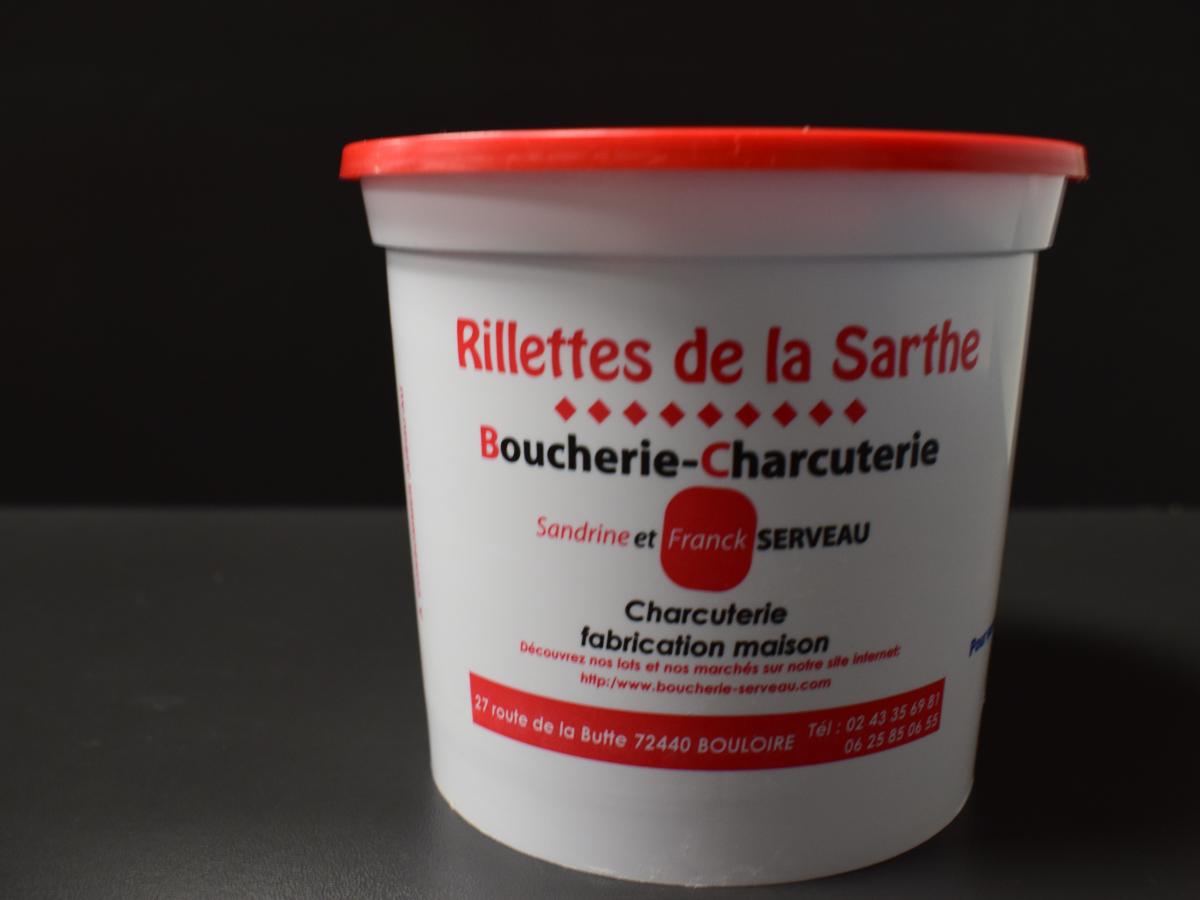 Pot de rillettes 470g. Porc fermier label rouge Cénomans au sel de Guérande